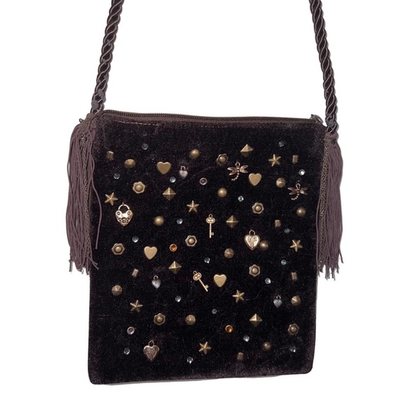 Capelli Brown Shoulder Bag with Jewels and Charms - Picture 4 of 14